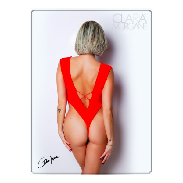 Body Rouge avec décolleté plongeant - Le Numéro 2 - Collection Body 